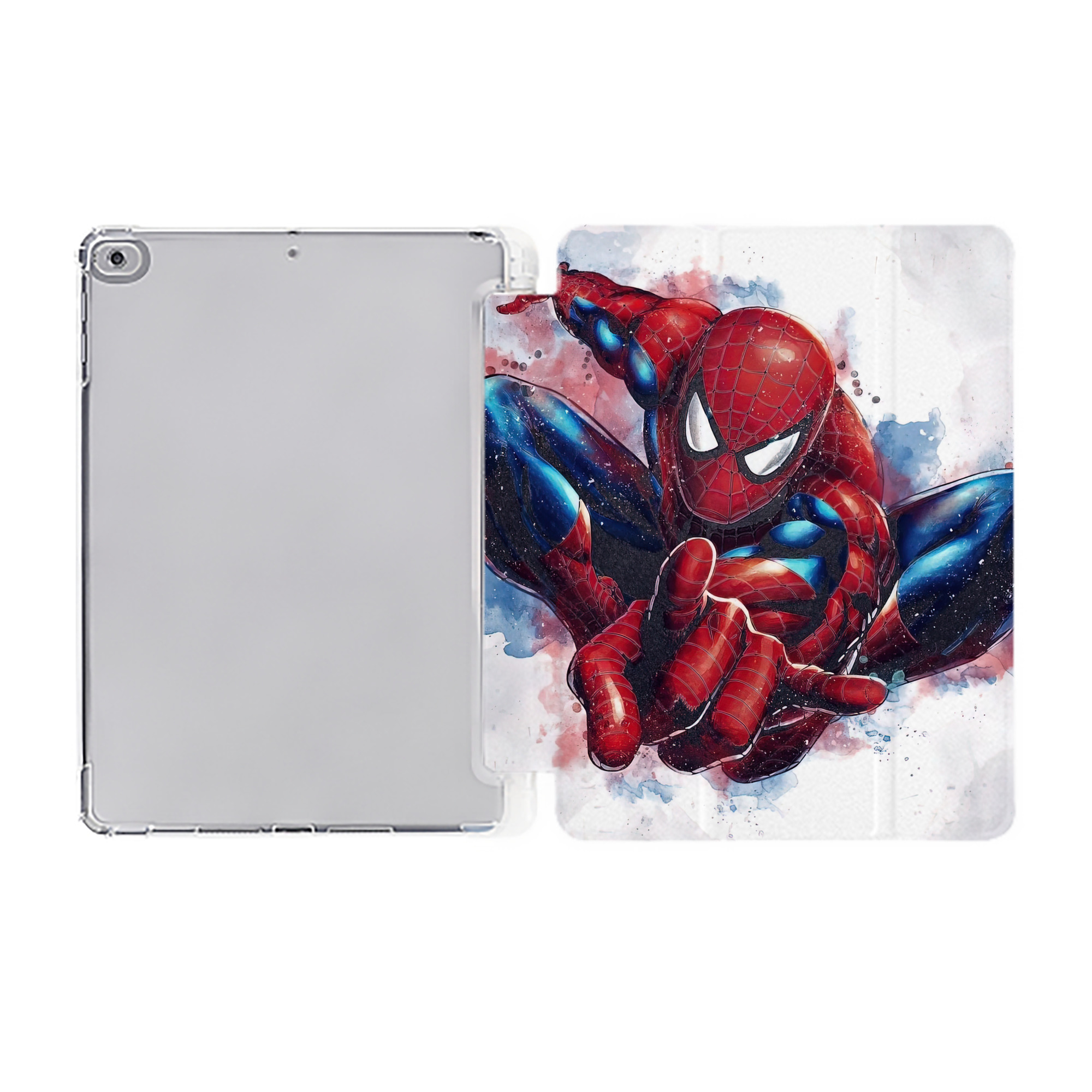 （画像用） Spider Man スパイダーマン IPad ケース ペン収納付き 三つ折りスタンド PUレザー×シリコン 対応機種9.5/10.5/10.9インチ